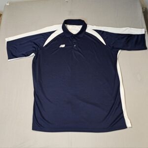 New Balance Men's Polo Shirt in Navy and‎ White Size 2XL
